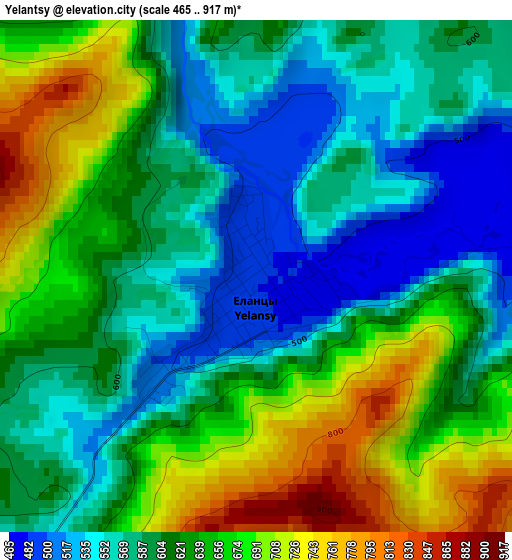 Yelantsy elevation map