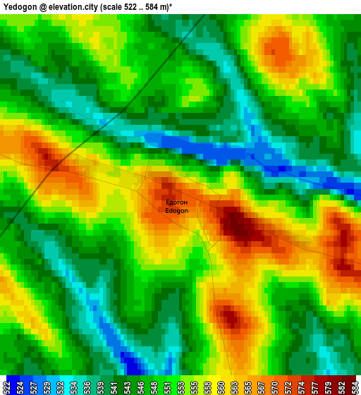 Yedogon elevation map