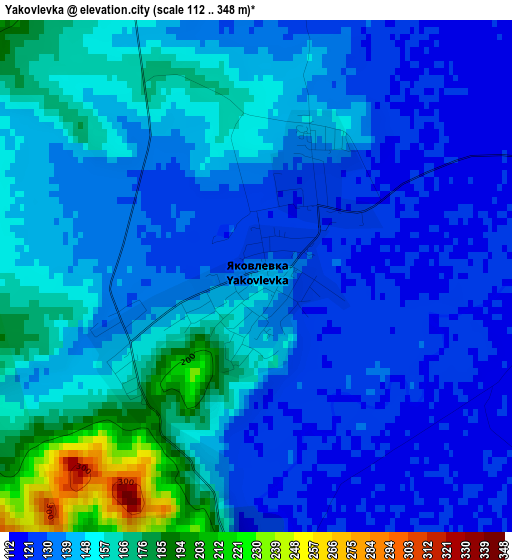 Yakovlevka elevation map