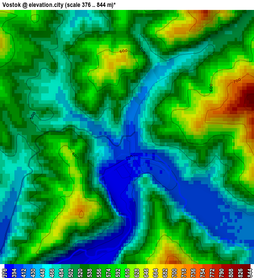 Vostok elevation map