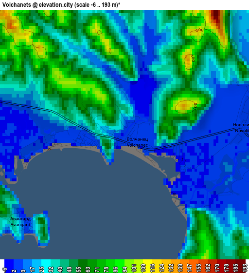 Volchanets elevation map