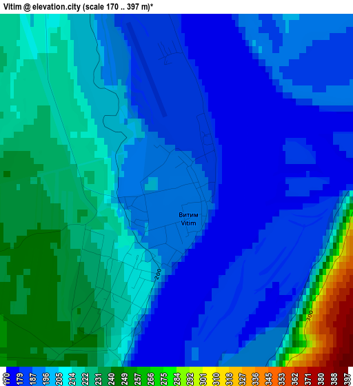 Vitim elevation map