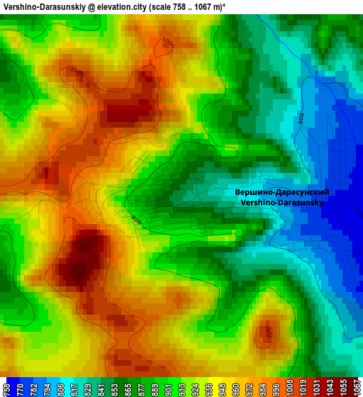 Vershino-Darasunskiy elevation map