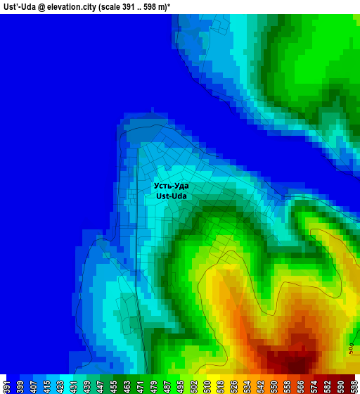 Ust’-Uda elevation map