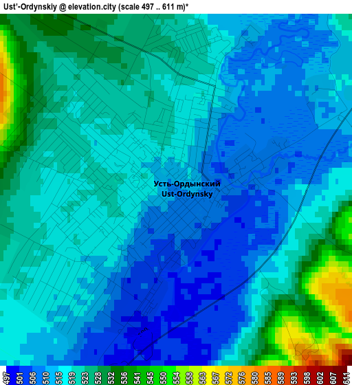 Ust’-Ordynskiy elevation map