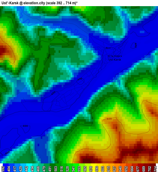 Ust’-Karsk elevation map