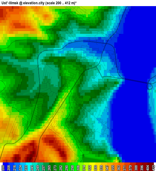 Ust’-Ilimsk elevation map