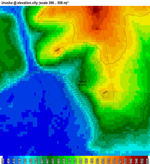 Urusha elevation map