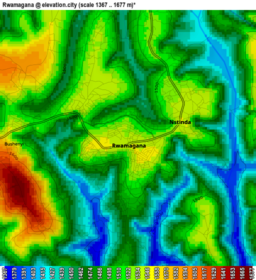 Rwamagana elevation map
