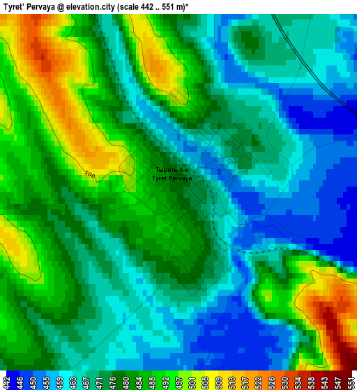 Tyret’ Pervaya elevation map