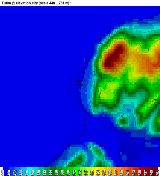 Turka elevation map