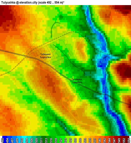 Tulyushka elevation map