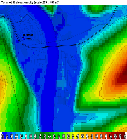 Tommot elevation map