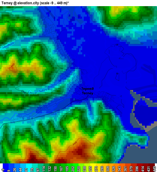 Terney elevation map