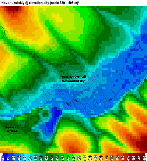 Novonukutskiy elevation map