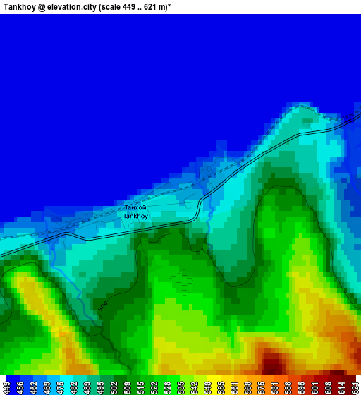 Tankhoy elevation map