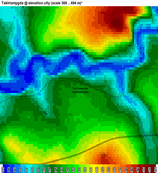 Takhtamygda elevation map