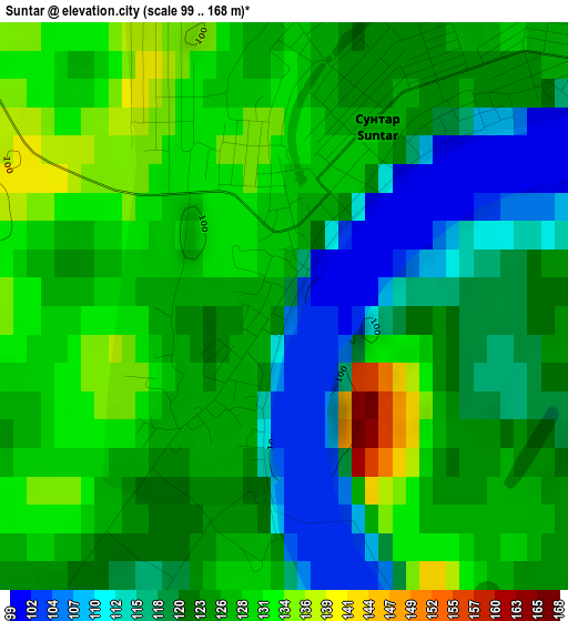 Suntar elevation map