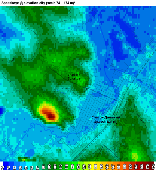 Spasskoye elevation map