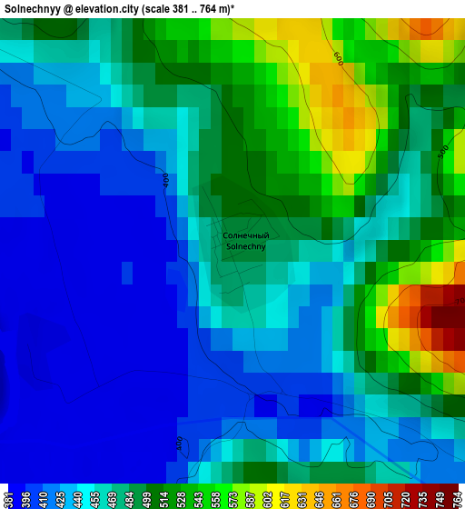 Solnechnyy elevation map