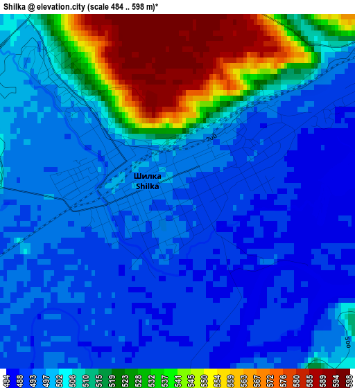 Shilka elevation map