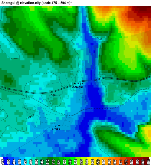 Sheragul elevation map