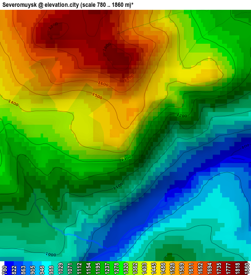 Severomuysk elevation map