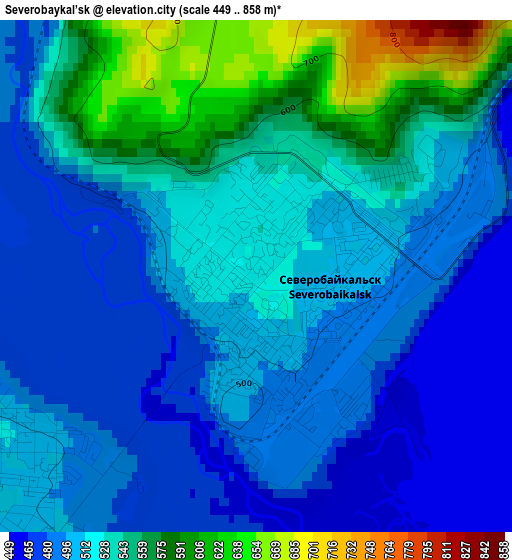 Severobaykal’sk elevation map