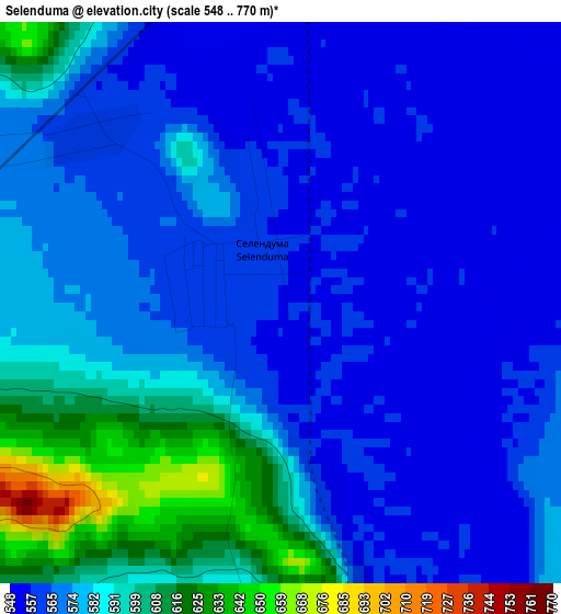 Selenduma elevation map