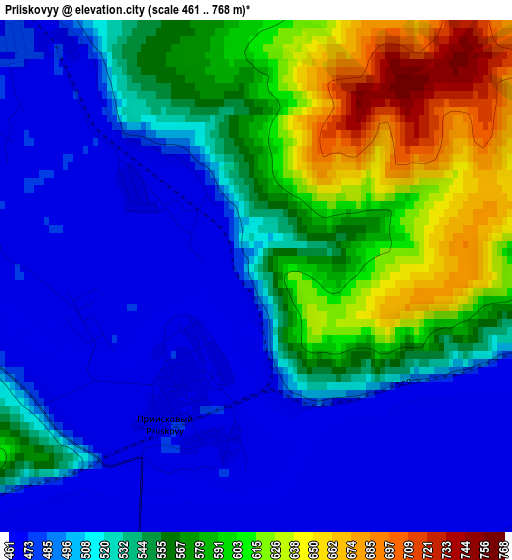 Priiskovyy elevation map