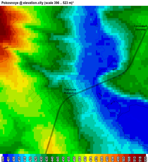 Pokosnoye elevation map