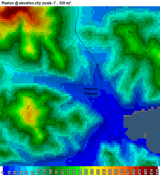 Plastun elevation map