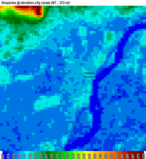 Ovsyanka elevation map