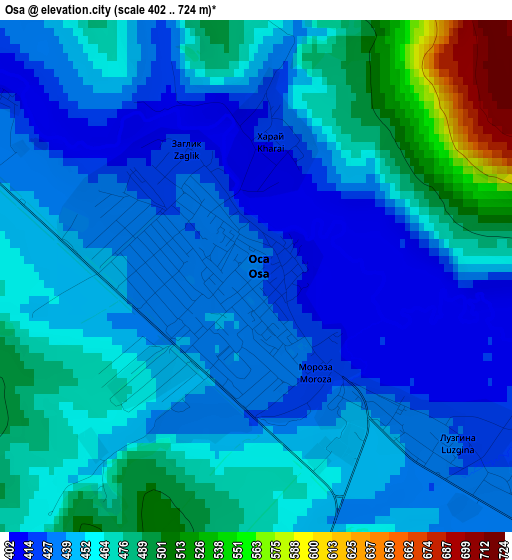 Osa elevation map