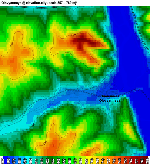 Olovyannaya elevation map