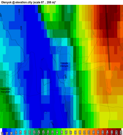 Olenyok elevation map