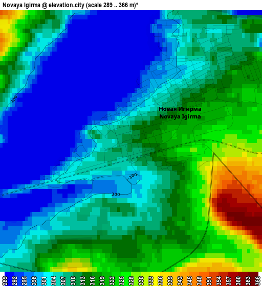 Novaya Igirma elevation map