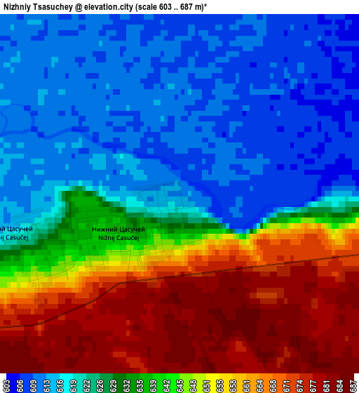 Nizhniy Tsasuchey elevation map