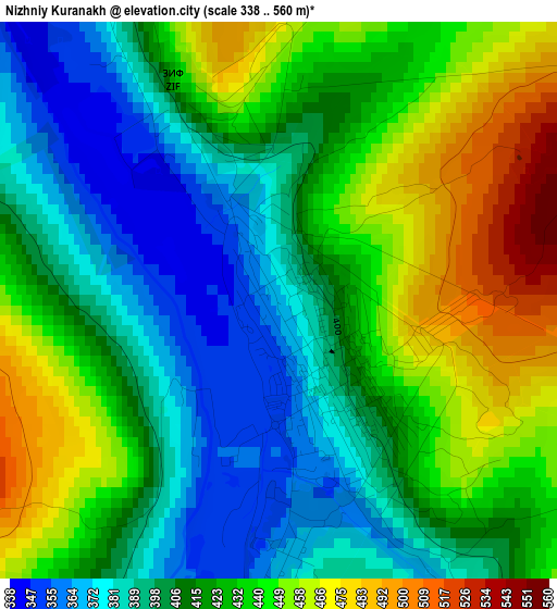 Nizhniy Kuranakh elevation map