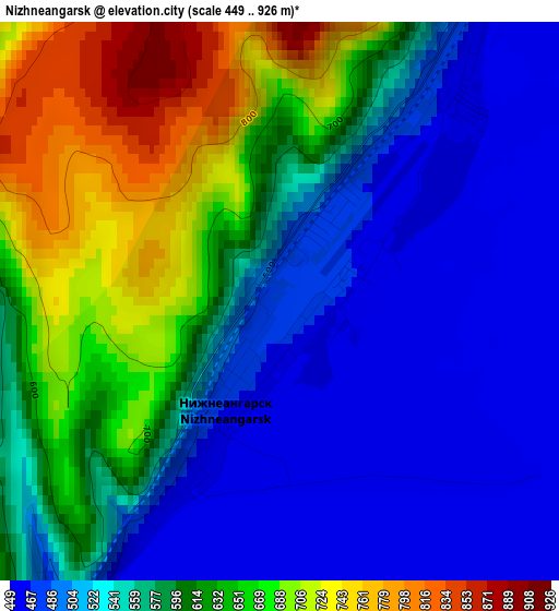 Nizhneangarsk elevation map