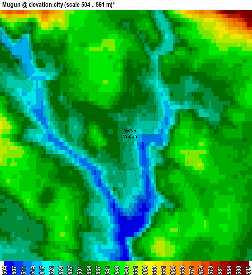 Mugun elevation map