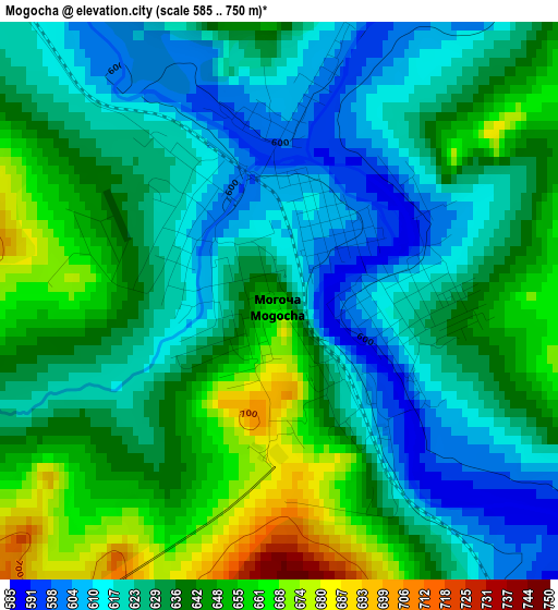 Mogocha elevation map