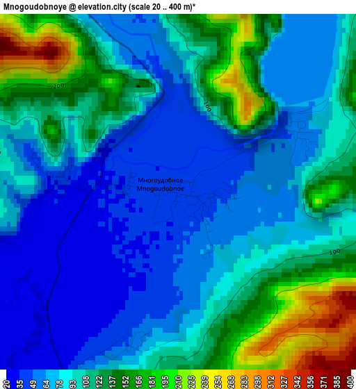 Mnogoudobnoye elevation map