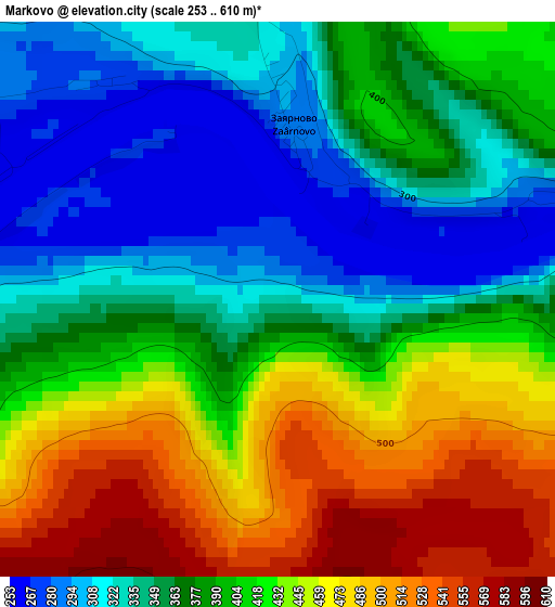 Markovo elevation map