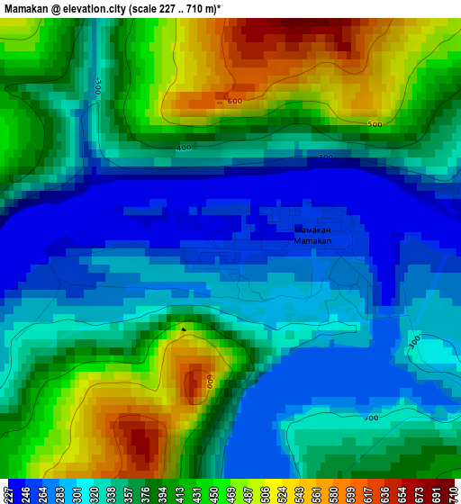 Mamakan elevation map