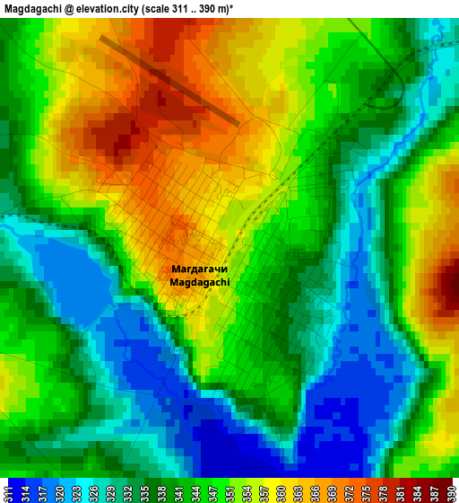 Magdagachi elevation map