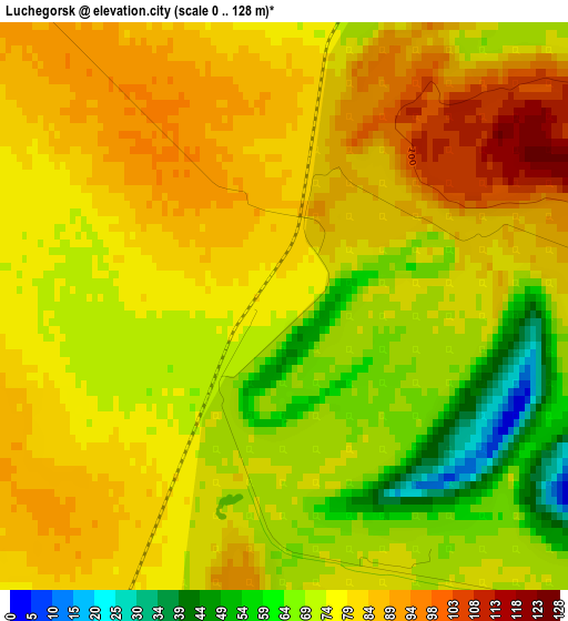 Luchegorsk elevation map