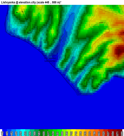 Listvyanka elevation map