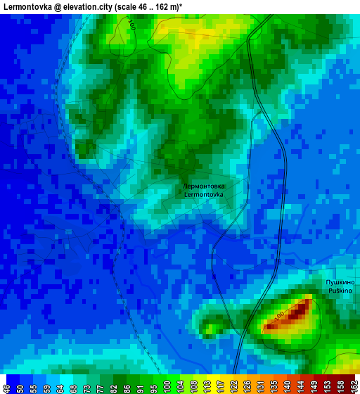 Lermontovka elevation map