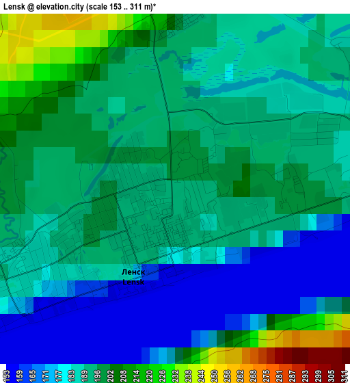 Lensk elevation map